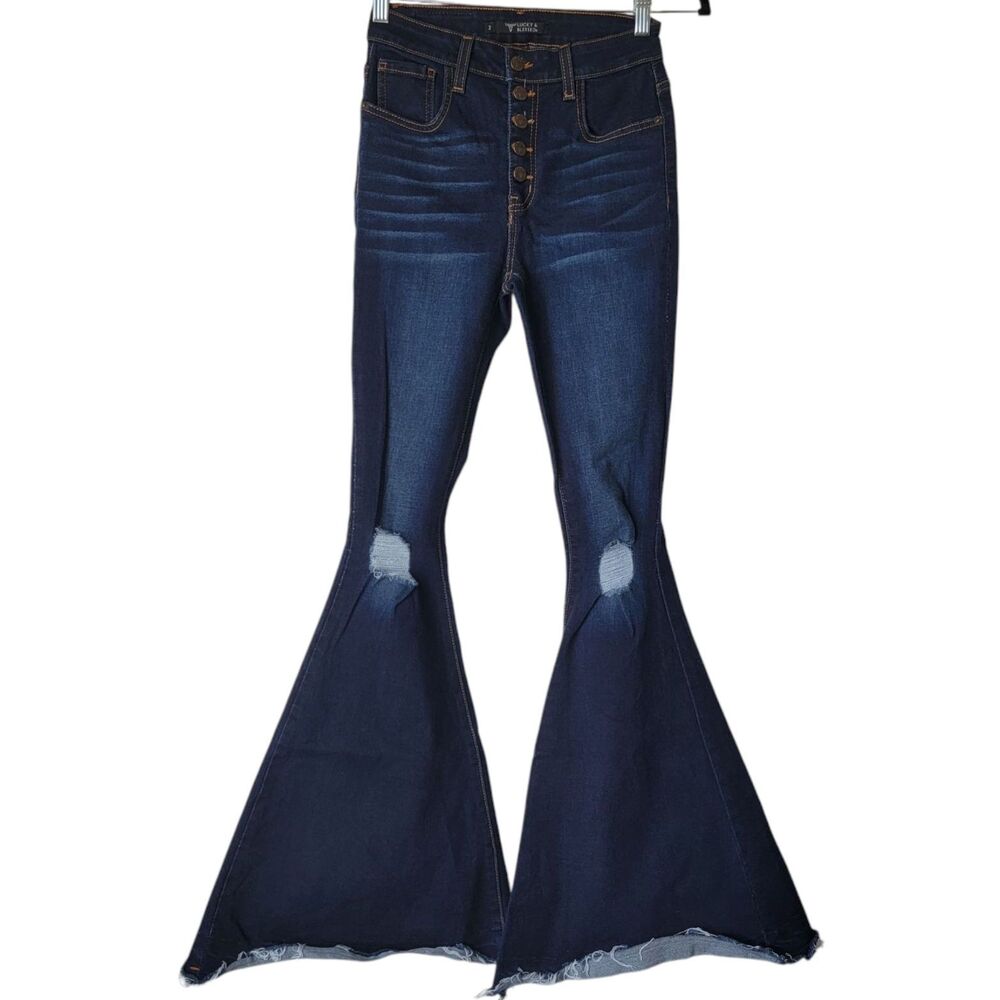 Lucky & Blessed Jeans – High Rise Bell Bottom Flare - Size 2 (Fit 26x34)